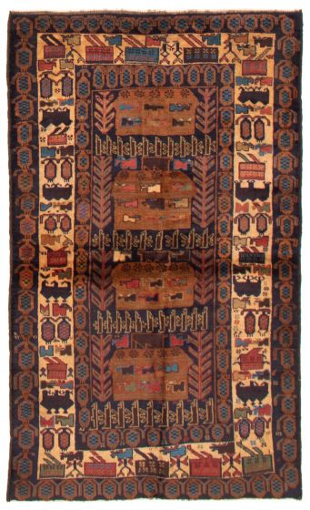 Afghan Rare War 3'10" x 6'4" Hand-knotted Wool Rug 