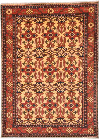 Afghan Finest Kargahi 6'11" x 9'8" Hand-knotted Wool Rug 