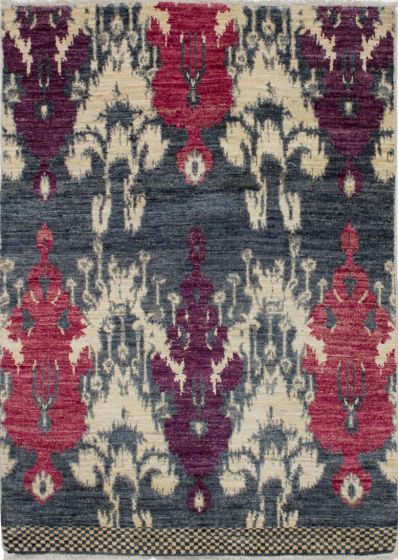 Indian Shalimar 4'1" x 5'9" Hand-knotted Wool Rug 