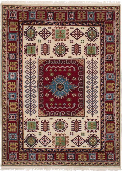 Indian Finest Kazak 5'6" x 7'7" Hand-knotted Wool Rug 