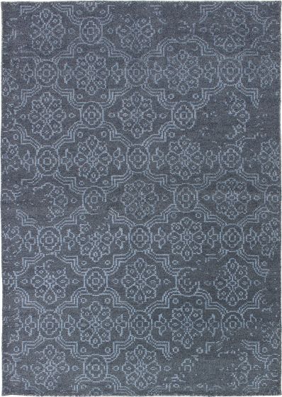 Indian La Seda 5'3" x 7'6" Hand-knotted Wool & Silk Rug 