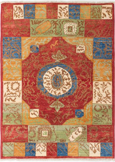 Indian Shalimar 6'1" x 8'3" Hand-knotted Wool Rug 