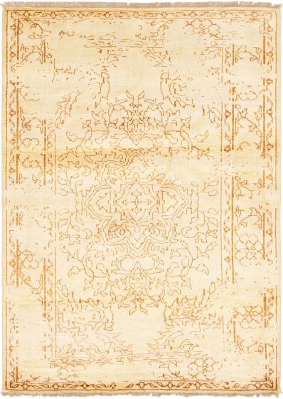Indian Color transition 5'7" x 7'6" Hand-knotted Bamboo Silk Rug 