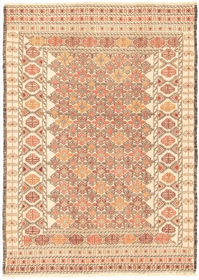 Turkish Shiravan SMK 4'3" x 6'0" Flat-Weave Wool Kilim 