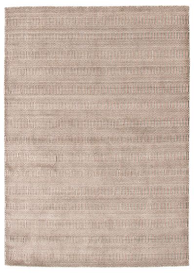 Indian Silk Shadow 5'4" x 7'8" Hand Loomed Wool Rug 