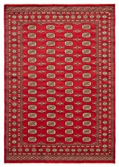 Pakistani Finest Peshawar Bokhara 6'2" x 8'8" Hand-knotted Wool Rug 