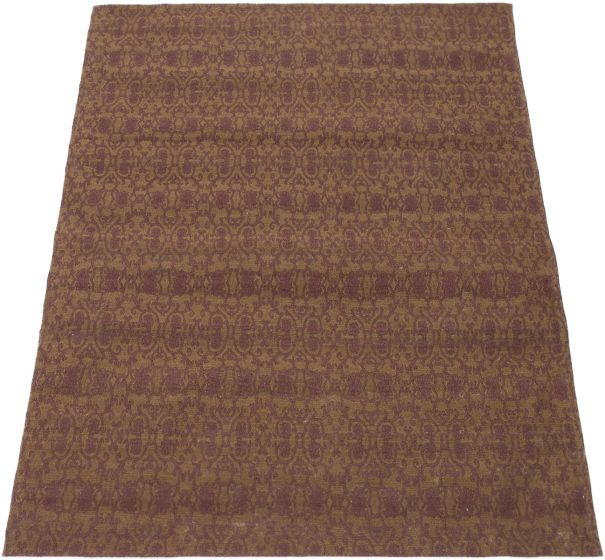 Indian Collage 4'9" x 6'7" Handmade Chenille Rug 