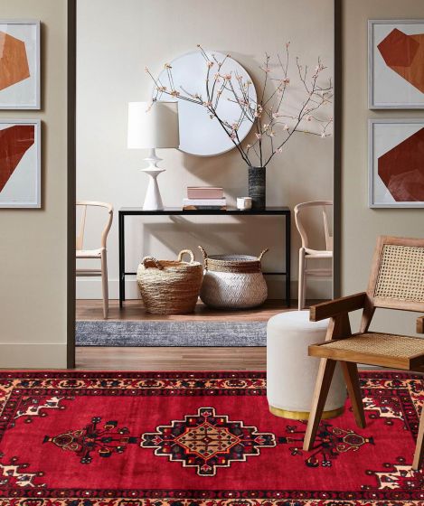 Persian Style 4'2" x 6'9" Hand-knotted Wool Rug 