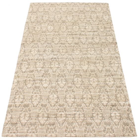 Indian Collage 4'6" x 6'6" Handmade Chenille Rug 