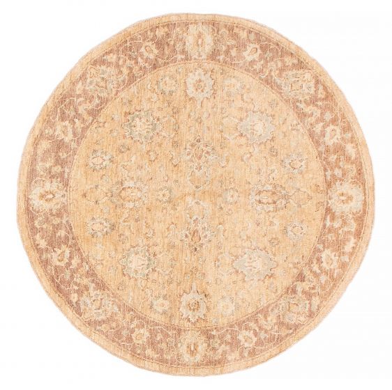 Pakistani Peshawar Oushak 5'0" x 5'0" Hand-knotted Wool Rug 