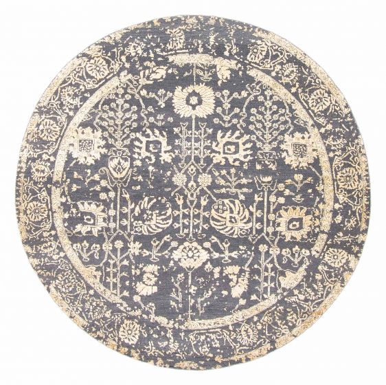 Indian Heritage 6'0" x 6'0" Hand-knotted Silk & Wool Rug 