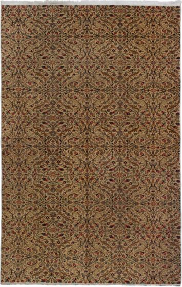 Turkish Keisari Vintage 6'0" x 9'7" Hand-knotted Wool Cream Rug