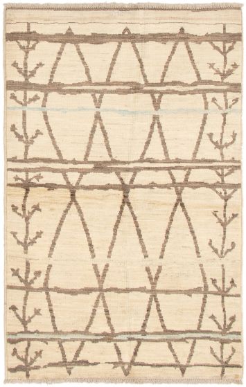 Indian Tangier 4'10" x 7'9" Hand-knotted Wool Rug 