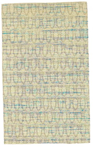 Indian Collage 3'9" x 6'1" Handmade Chenille Rug 