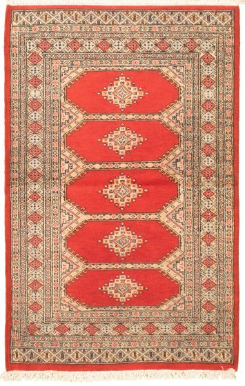 Pakistani Finest Peshawar Bokhara 3'2" x 5'1" Hand-knotted Wool Rug 