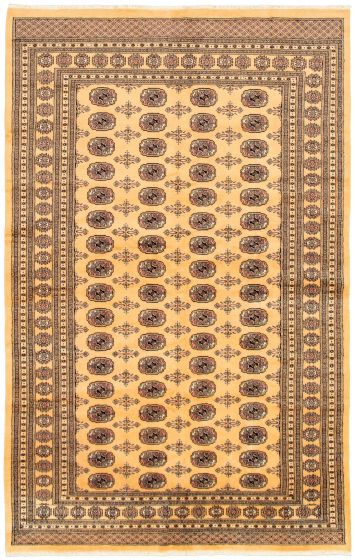 Pakistani Finest Peshawar Bokhara 6'7" x 10'8" Hand-knotted Wool Rug 