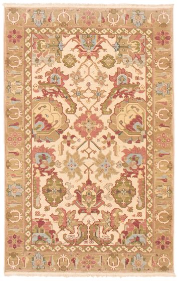 Pakistani Lahor Finest 5'10" x 8'10" Flat-Weave Wool Tapestry Kilim 