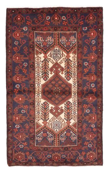 Persian Style 4'0" x 6'6" Hand-knotted Wool Rug 