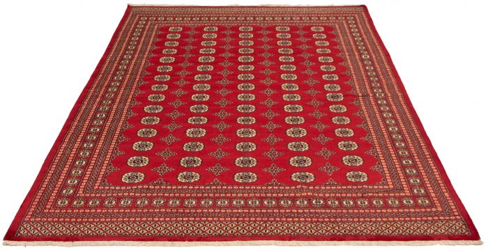 Pakistani Finest Peshawar Bokhara 8'2" x 9'10" Hand-knotted Wool Rug 