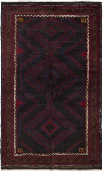 Afghan Kazak 3'7" x 6'3" Hand-knotted Wool Red Rug