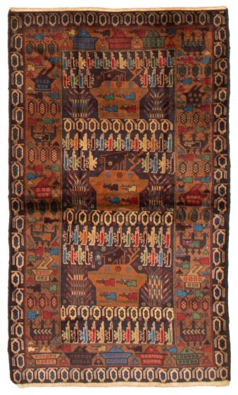 Afghan Rare War 3'11" x 6'7" Hand-knotted Wool Rug 