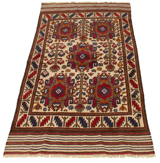 Afghan Tajik Caucasian 4'0" x 5'11" Hand-knotted Wool Rug 