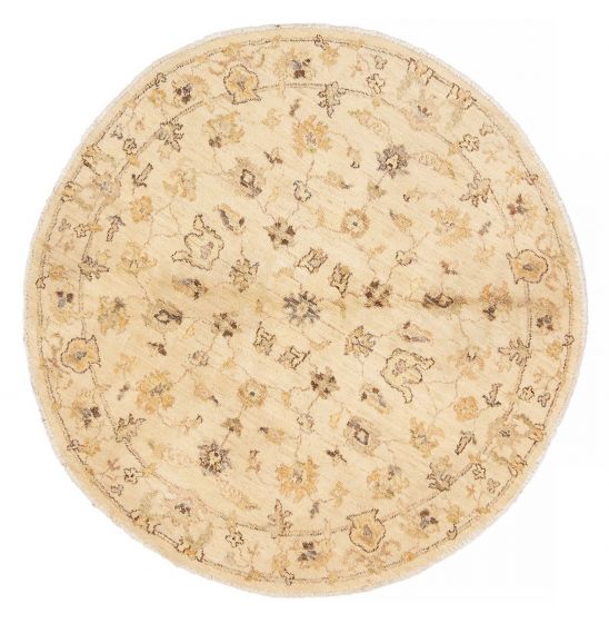 Pakistani Peshawar Oushak 4'1" x 4'3" Hand-knotted Wool Rug 