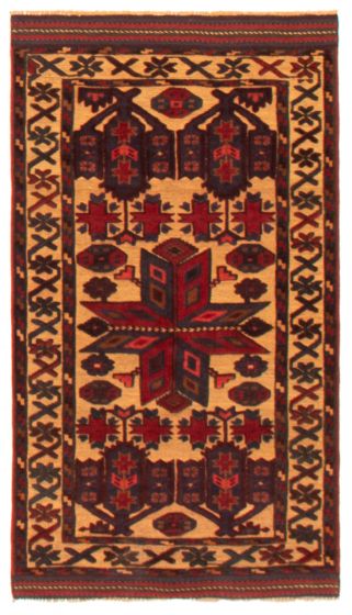Afghan Tajik Caucasian 2'9" x 4'10" Hand-knotted Wool Rug 