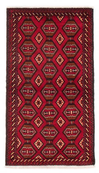 Afghan Royal Baluch 3'2" x 5'7" Hand-knotted Wool Rug 