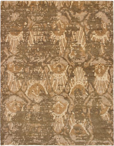 Indian Elixir 7'7" x 9'9" Hand-knotted Wool & Silk Rug 