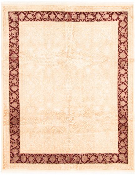 Indian Harrir Select 7'8" x 10'0" Hand-knotted Silk, Wool Rug 