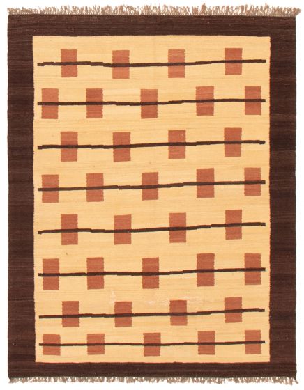 Turkish Ankara FW 4'11" x 6'1" Flat-Weave Wool Kilim 