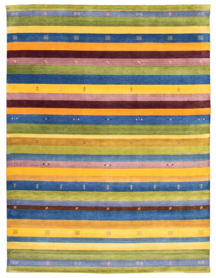 Indo Gabbeh 9'1" x 12'0" Hand Loomed Wool Rug 