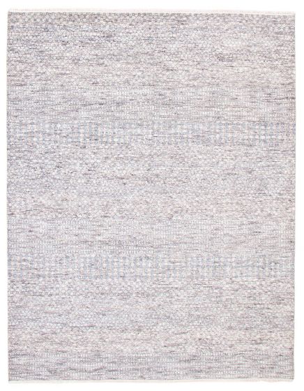 Indian Silk Shadow 8'0" x 10'1" Hand-knotted Viscose, Wool Rug 