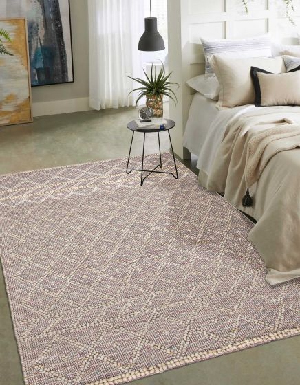 Indian Sienna 4'11" x 8'4" Braid weave Wool Rug 