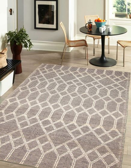 Indian Sienna 5'0" x 8'1" Braid weave Wool Rug 