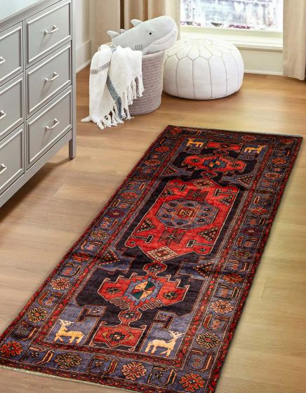 Persian Style 4'3" x 9'11" Hand-knotted Wool Runner Rug 