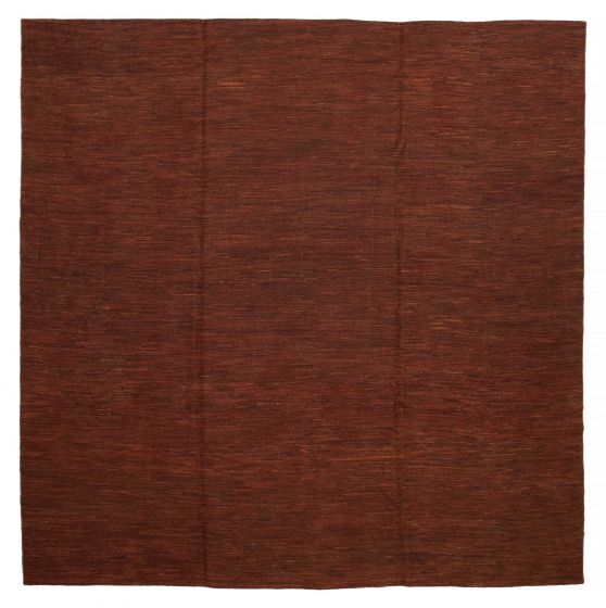 Pakistani Lahor Finest 11'7" x 11'5" Flat-Weave Wool Tapestry Kilim 
