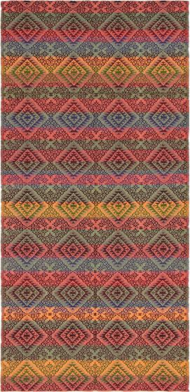 Turkish Ottoman Kashkoli 5'4" x 11'4" Flat-Weave Wool Kilim 