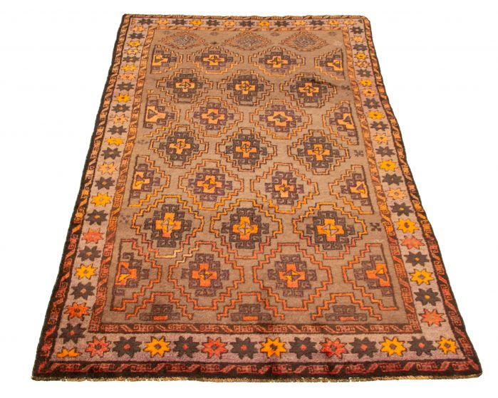 Afghan Akhjah 5'3" x 10'4" Hand-knotted Wool Rug 