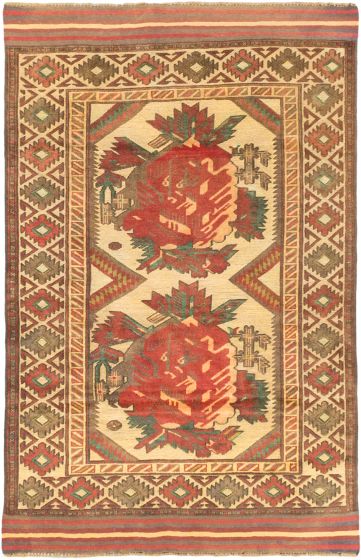 Russia Tajik Tribal 4'0" x 5'11" Hand-knotted Wool Rug 