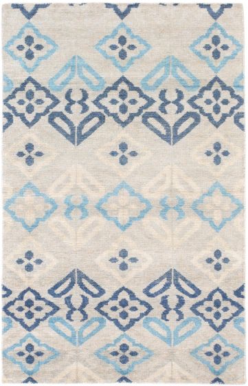 Indian Sari Silk 5'1" x 7'11" Hand-knotted Silk Rug 