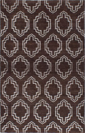 Indian La Seda 5'0" x 7'11" Hand-knotted Silk, Wool Rug 