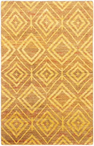 Indian Color transition 5'0" x 7'10" Hand-knotted Bamboo Silk Rug 