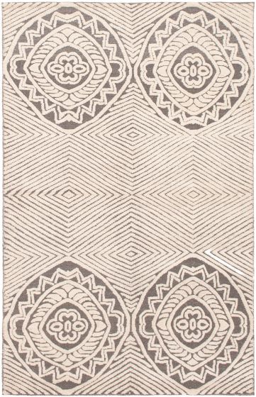 Tapis la seda 5'3" x 8'2" en laine & viscose
