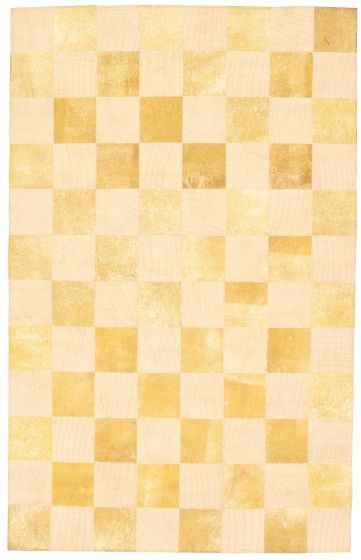 Argentina Cowhide Patchwork 5'0" x 7'10" Handmade Leather Rug 
