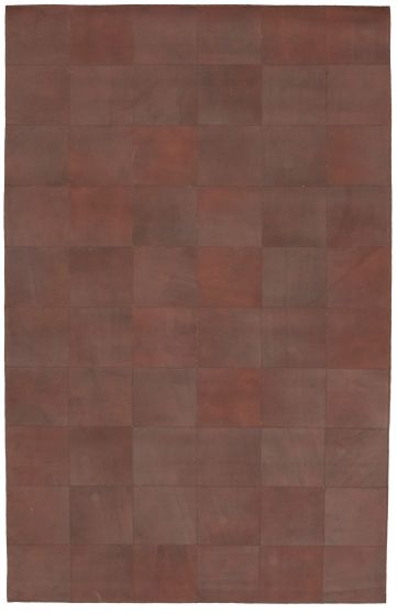 Argentina Cowhide Patchwork 5'0" x 7'11" Handmade Leather Rug 