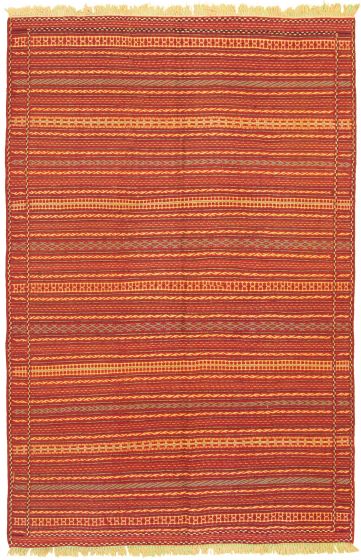 Turkish Ottoman Kashkoli 6'3" x 9'6" Flat-Weave Wool Tapestry Kilim 