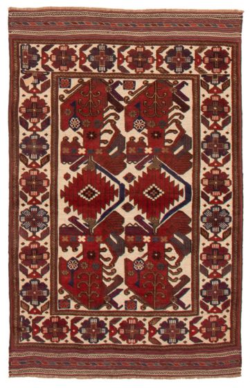 Afghan Tajik Caucasian 3'11" x 6'2" Hand-knotted Wool Rug 