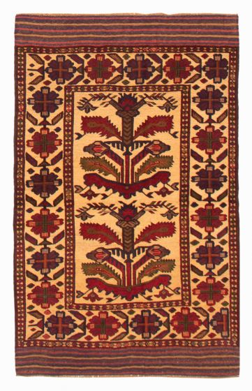 Afghan Tajik Caucasian 3'10" x 6'4" Hand-knotted Wool Rug 